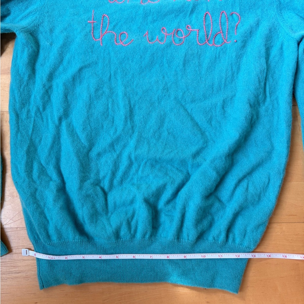 Lingua Franca “Who run the world” sweater cashmere cable stitched who run - Picture 12 of 12